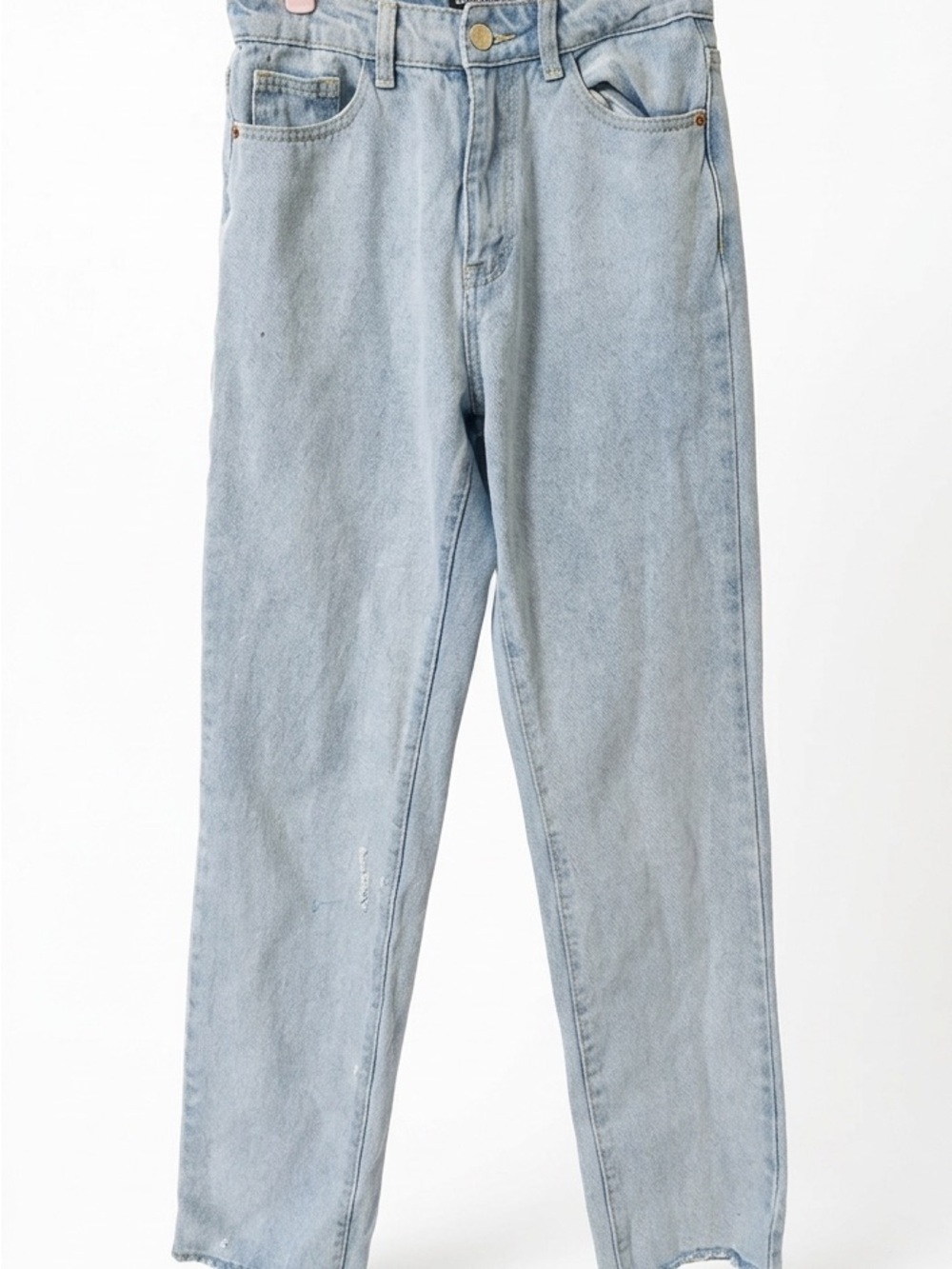MOMOKROM Light Wash High Waisted Mom Jeans | Size 26